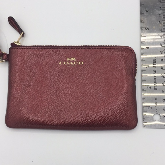NWT COACH Metallic Cherry Pebbled Leather Wrislet - Picture 9 of 10